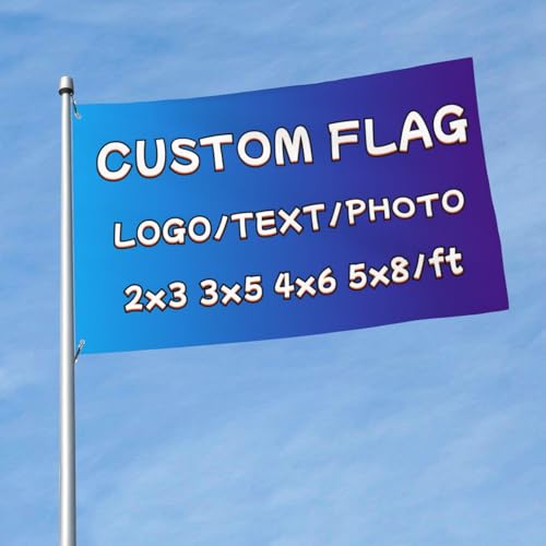 PRFELMG Personalisierte Flagge, entwerfen Sie Ihr eigenes Banner mit Text/Logo/Foto, einseitig, für Geschäftsgeschenke und Heimdekorationen. von PRFELMG
