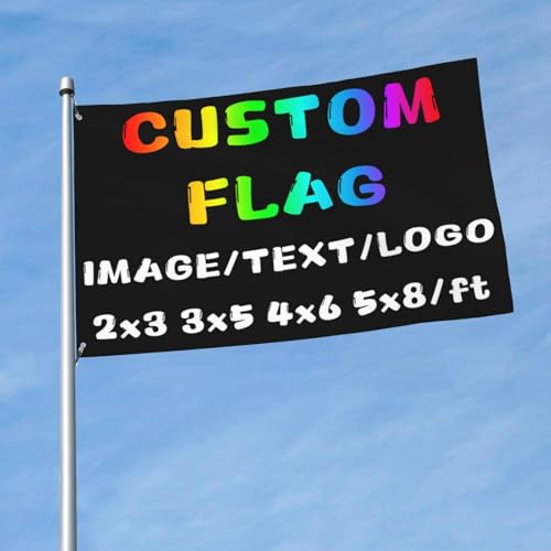 PRFELMG Personalisierte Flagge 3x5 Ft Doppelseitig - Gestalten Sie Ihr eigenes Text/Foto/Logo, Personalisierte Flagge für Außen, Anpassbares Banner für Innen/Außen von PRFELMG