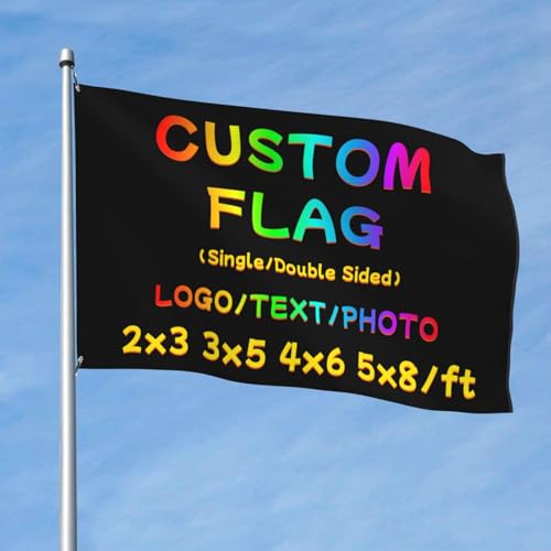 PRFELMG Personalisierte Flagge - Personalisierte Banner und Flaggen für Partys, mit eigenem Text/Logo/Foto, ideal für den Außenbereich, 2x3 Ft, beidseitig. von PRFELMG