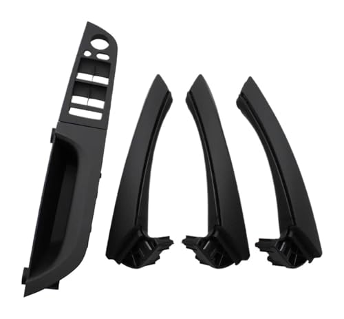 PRGPMSUNAD Innentürgriffe Für 3er E90 E91 316 318 320 325 328i 2004–2012 LHD Innentürgriff Aus Kunststoff Mit Abdeckungsverkleidung Komplettes Set(Schwarz,37.5 High-end) von PRGPMSUNAD