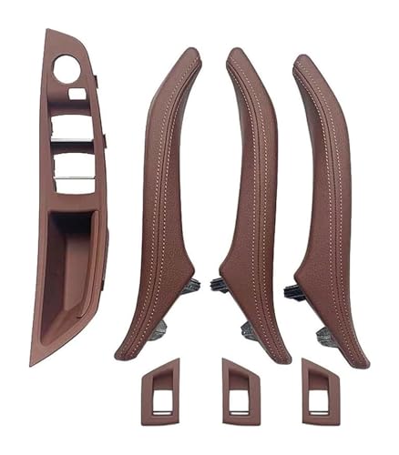 PRGPMSUNAD Innentürgriffe Für 5 Series F10 F11 F18 520 523 525 528 530 535 2010-2017 LHD 7-teiliger Innentür-Armlehnenverkleidungs-Zuggriff(Red Brown,B) von PRGPMSUNAD