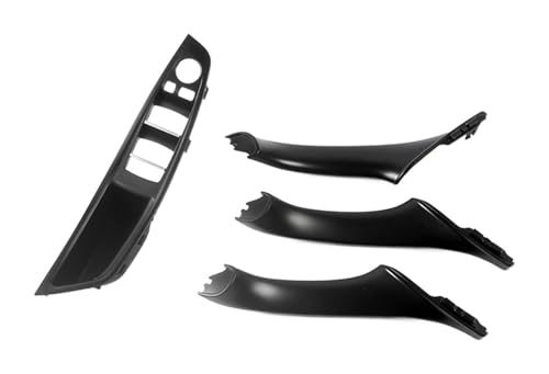 PRGPMSUNAD Innentürgriffe Für 5 Series F10 F11 Grau Beige Schwarz Auto Innen Tür Griff Panel Pull Trim Abdeckung(4pc Black) von PRGPMSUNAD