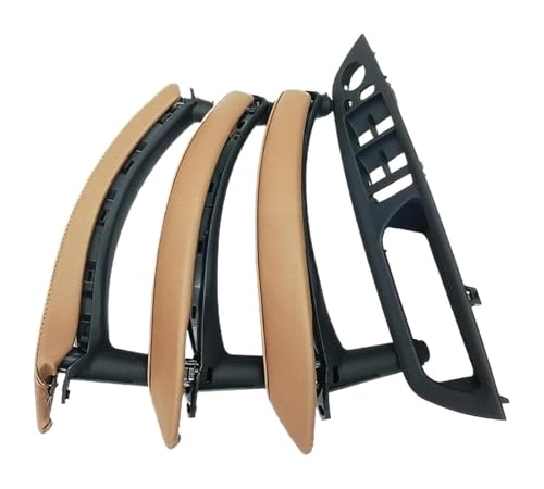 PRGPMSUNAD Innentürgriffe Für B&MW X5 X6 E70 E71 2007-2014 7-teiliges Set LHD RHD Fensterschalter Panel Zuggriff Mit Lederbezug(Sattle Brown,RHD) von PRGPMSUNAD