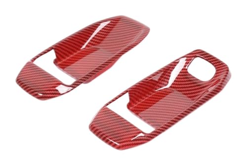 PRGPMSUNAD Innentürgriffe Für J&eep Für Wrangler JL 2018-2022 Auto Innen Tür Griff Schüssel Dekoration Abdeckung Aufkleber(Red Carbon,2PC) von PRGPMSUNAD