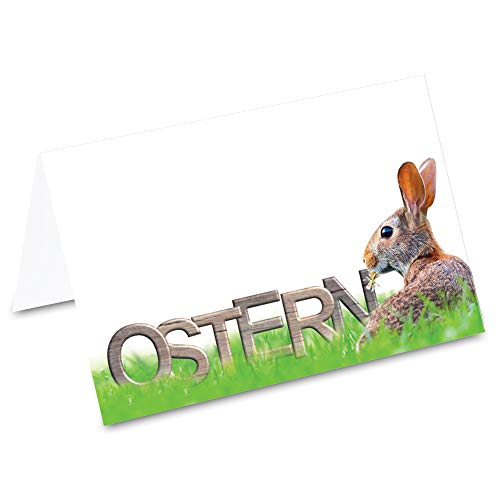 PRICARO Tischkarten "Osterhase Feld", 50 Stück von PRICARO