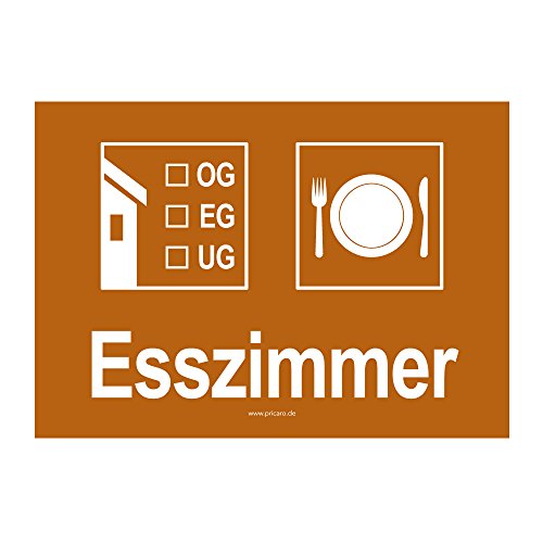 PRICARO Umzugsaufkleber "Esszimmer" braun, A6, 15 Stück von PRICARO