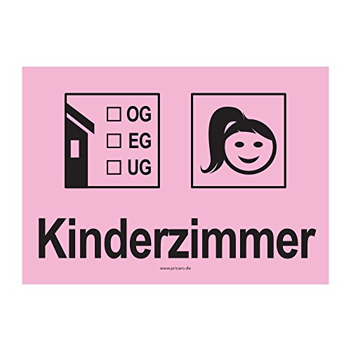PRICARO Umzugsaufkleber "Kinderzimmer 2" rosa, A6, 15 Stück von PRICARO