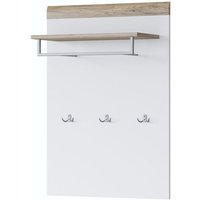 Price Factory - Wandgarderobe mit Regal in Weiß und Eichenfarbe für den Eingangsbereich Ihres Hauses. Kollektion ohio. von PRICE FACTORY