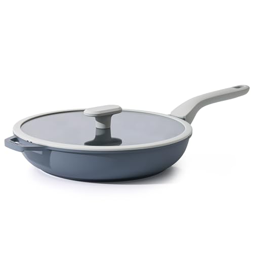PRICUSIS Antihaft-Keramik-Bratpfanne mit Deckel, ungiftige Bratpfanne, gesundes Ei, Omelett und Kochpfanne, PTFE-, PFOA- und PFAS-frei, induktionsgeeignet, 30,5 cm W/L von PRICUSIS