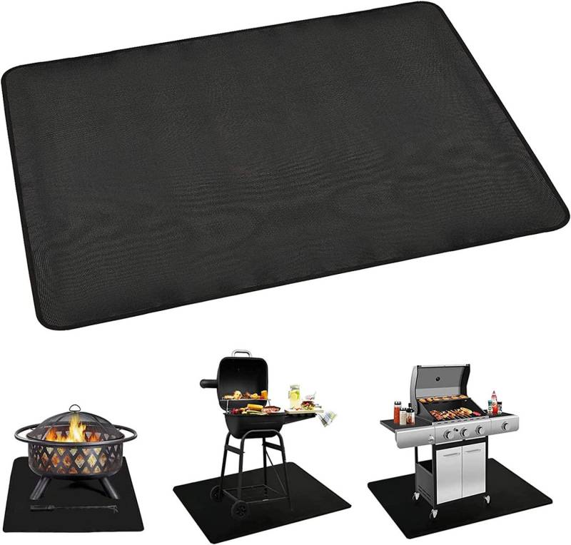 PRIISF Outdoorteppich Bodenschutzmatte BBQ-Matte Grillmatte hitzebeständig 1000°FBrandschutz, Brandschutzmatte Grillschutzmatte Grillteppich Schwer entflammbar von PRIISF