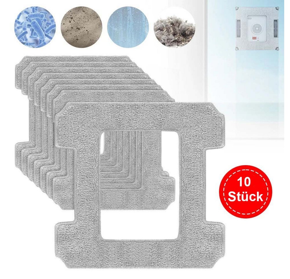 PRIISF 10Stück Reinigungstuch für Winbot W2 / W2 OMNI / W1 Fensterputzroboter Mikrofasertuch (100%-Mikrofasergewebe, Waschbare Mikrofaser Wischtücher für Ecovacs Winbot Reinigungsmittel, Fensterreiniger Fensterputzer Roboter Reinigungspad Nachfüllpackungen, kompatibel mit ECOVACS Winbot W2 PRO Omni / W2 PRO / W2 / W1 PRO / W1) von PRIISF
