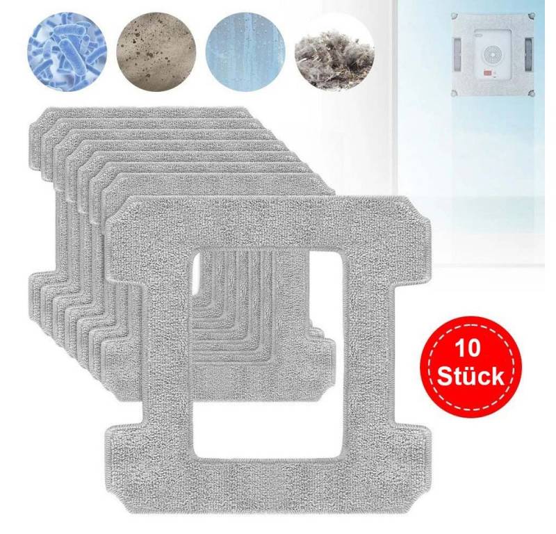 PRIISF 10Stück Reinigungstuch für Winbot W2 / W2 OMNI / W1 Fensterputzroboter Mikrofasertuch (100%-Mikrofasergewebe, Waschbare Mikrofaser Wischtücher für Ecovacs Winbot Reinigungsmittel, Fensterreiniger Fensterputzer Roboter Reinigungspad Nachfüllpackungen, kompatibel mit ECOVACS Winbot W2 PRO Omni / W2 PRO / W2 / W1 PRO / W1) von PRIISF
