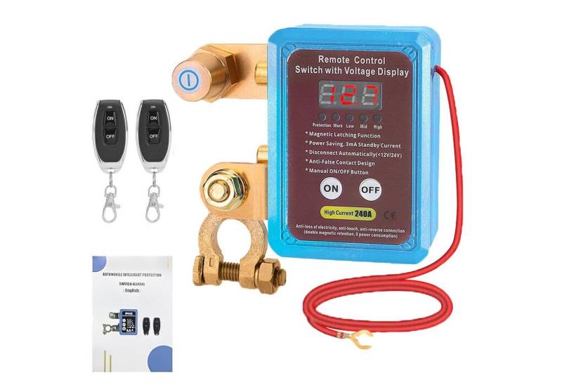 PRIISF Batterie-Trennrelais KFZ Auto Batterie Trennschalter Unterbrecher Stromschalter Isolator, (12V 240A), Doppelte Fernbedienung Leistungsschalter Batterieklemme Schalter von PRIISF