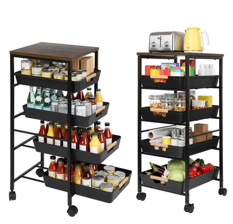 PRIISF Beistellwagen Küchenwagen Rollwagen Servierwagen Beistellwagen Regalwagen Badregal, 32,5 × 36,5 × 82 cm PRIISF Beistellwagen Küchenwagen Rollwagen Servierwagen Beistellwagen Regalwagen Badregal, 32,5 × 36,5 × 82 cm von PRIISF