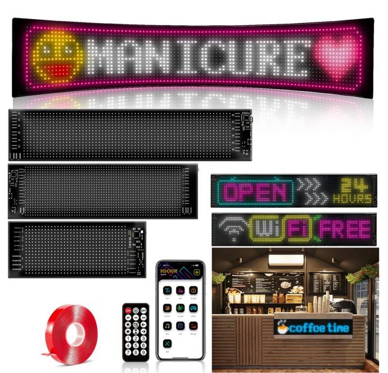 PRIISF Beleuchtetes Fensterbild LED Laufschrift Flexible WIFI Werbetafel Panel Anzeigefeld Bildschirm von PRIISF