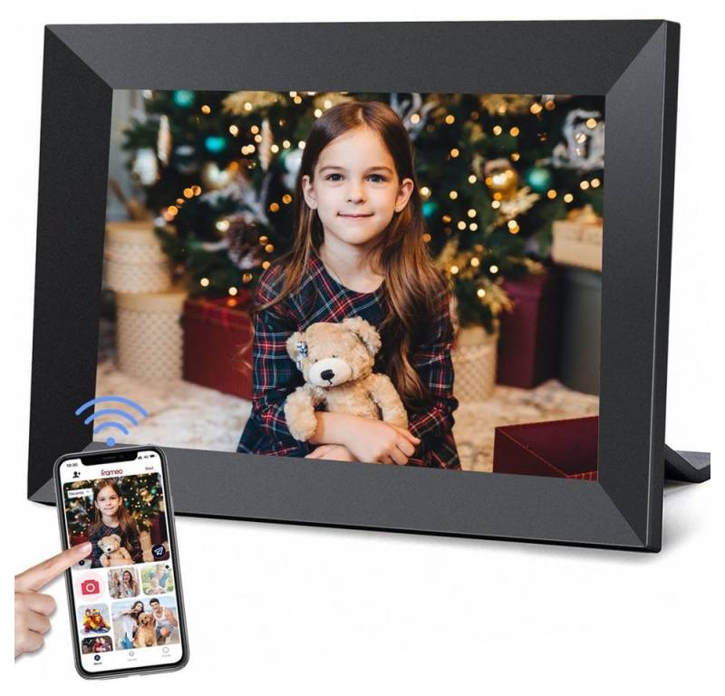 PRIISF Bilderrahmen WIFI 10,1″ HD Digitale Fotorahmen Video Player Touch IPS Bildschirm, WIFI Frameo 32GB von PRIISF