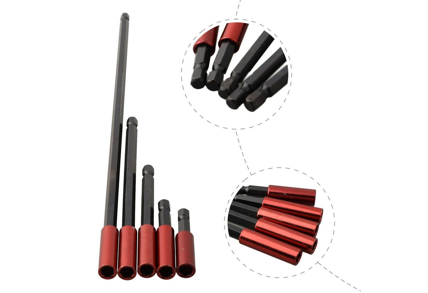 PRIISF Bohrer- und Bitset 5 Stück Magnetisch 1/4" Bithalter Adapter Verlängerung Schnellwechsel, 50mm, 60mm, 100mm, 150mm, 300mm Sortiment 5tlg., Universalhalter Bit Halter Sechskantschaft Magnetische Bohrer Set, für Bohrmaschine Schraubendreher Gewindeschraube PRIISF Bohrer- und Bitset 5 Stück Magnetisch 1/4" Bithalter Adapter Verlängerung Schnellwechsel, 50mm, 60mm, 100mm, 150mm, 300mm Sortiment 5tlg., Universalhalter Bit Halter Sechskantschaft Magnetische Bohrer Set, für Bohrmaschine Schraubendreher Gewindeschraube von PRIISF
