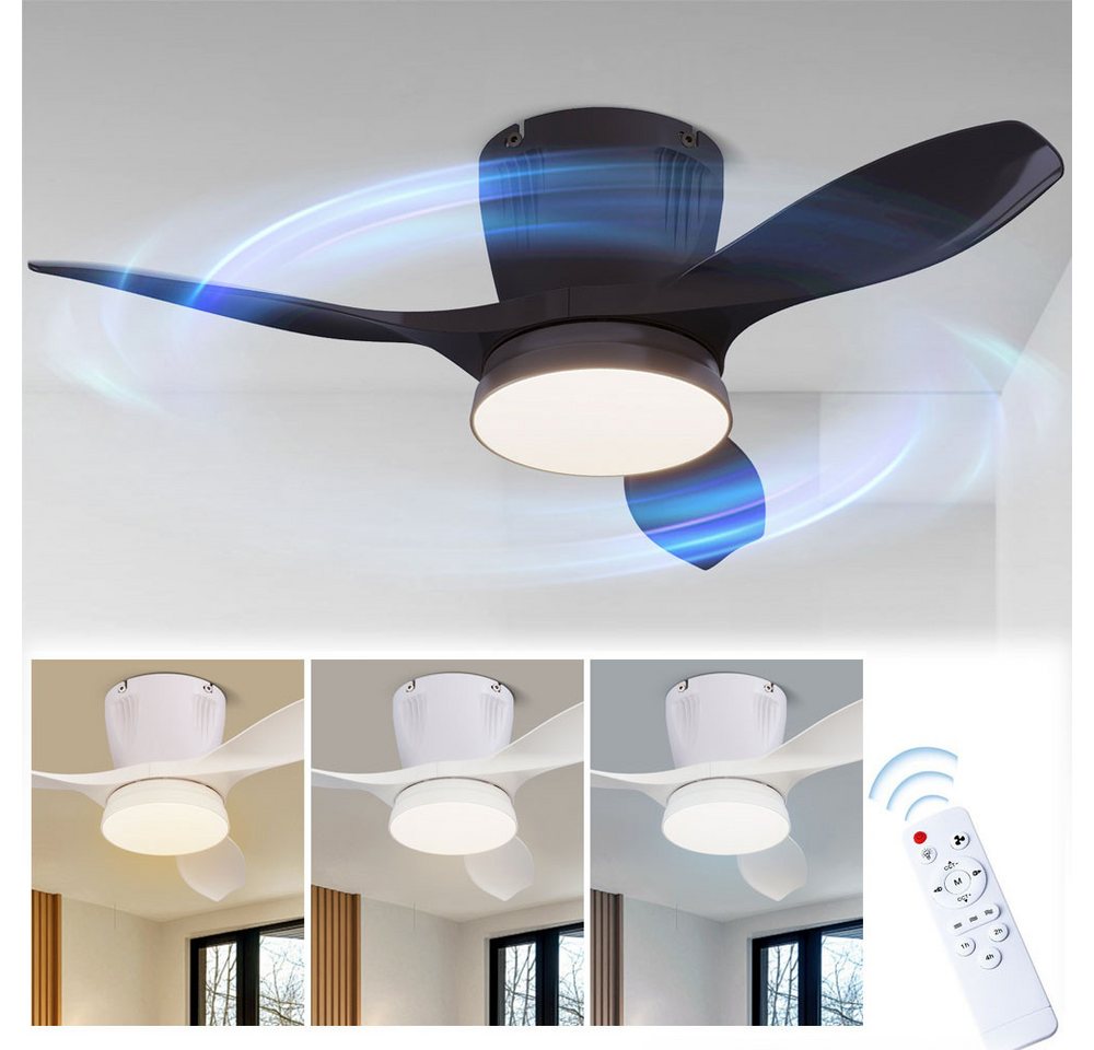PRIISF Deckenleuchte 42W Deckenventilator mit Beleuchtung LED Deckenlampe Leiser Ventilator, Fernbedienung-gesteuert, Decken Ventilator Kühler mit 3CCT Dimmbar Leuchte, 54cm Durchmesser Großem Luftvolumen Deckenventilator, mit Speicherfunktion, Decken-Ventilator Einstellbare Helligkeit 3000K - 6500K Deckenleuchte PRIISF Deckenleuchte 42W Deckenventilator mit Beleuchtung LED Deckenlampe Leiser Ventilator, Fernbedienung-gesteuert, Decken Ventilator Kühler mit 3CCT Dimmbar Leuchte, 54cm Durchmesser Großem Luftvolumen Deckenventilator, mit Speicherfunktion, Decken-Ventilator Einstellbare Helligkeit 3000K - 6500K Deckenleuchte von PRIISF