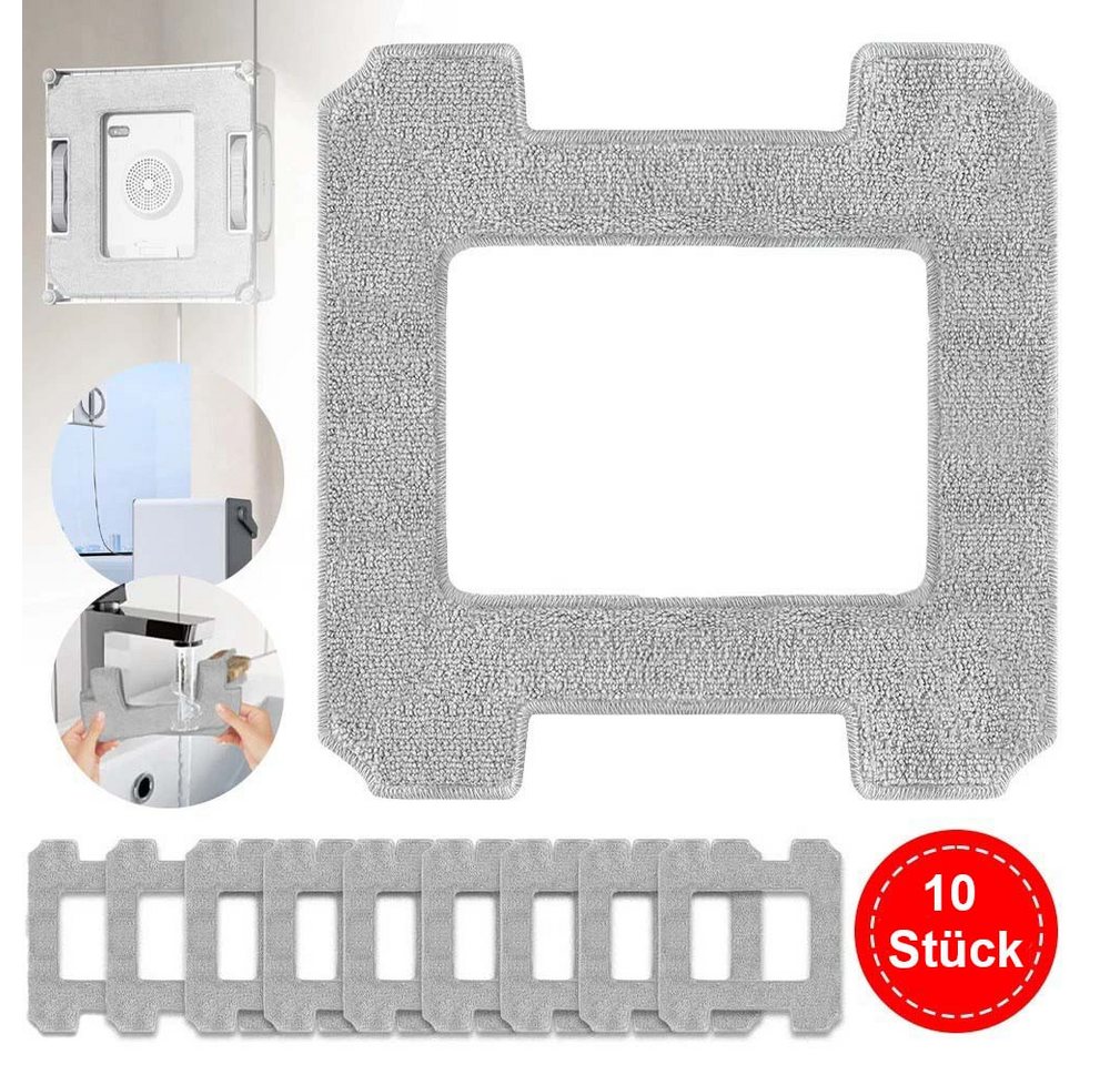 PRIISF Fensterputzroboter 10 Stück Reinigungspad Ersatz Wischtücher Zubehör für ECOVACS WINBOT, passend für W2 PRO Omni / W2 PRO / W2 / W1 PRO / W1 Mikrofasertuch von PRIISF