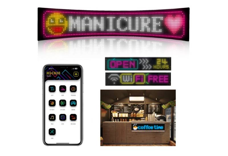 PRIISF Frontscheibenabdeckung Lkw Devil's Eye Lampe Auto-Augenlicht Dynamische LED Teufelsauge Licht, (LED-Bildschirm Autofenster DIY Smart Bunte Augenlampe, Großer Programmierbarer Flex LED Display Auto Devil Eyes), Led Laufschrift Leuchtreklame Personalisiert Leuchtschild für Auto von PRIISF