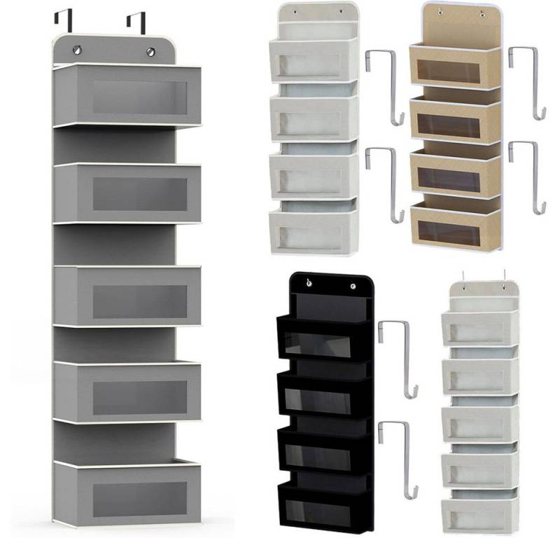 PRIISF Hängeregal Hängeorganizer hängender Stoffschrank Organizer für jede Tür geeignet, mit 5 Taschen 4 Taschen, Praktischer Hänge Regal Stoffregal Zeitungshalter von PRIISF
