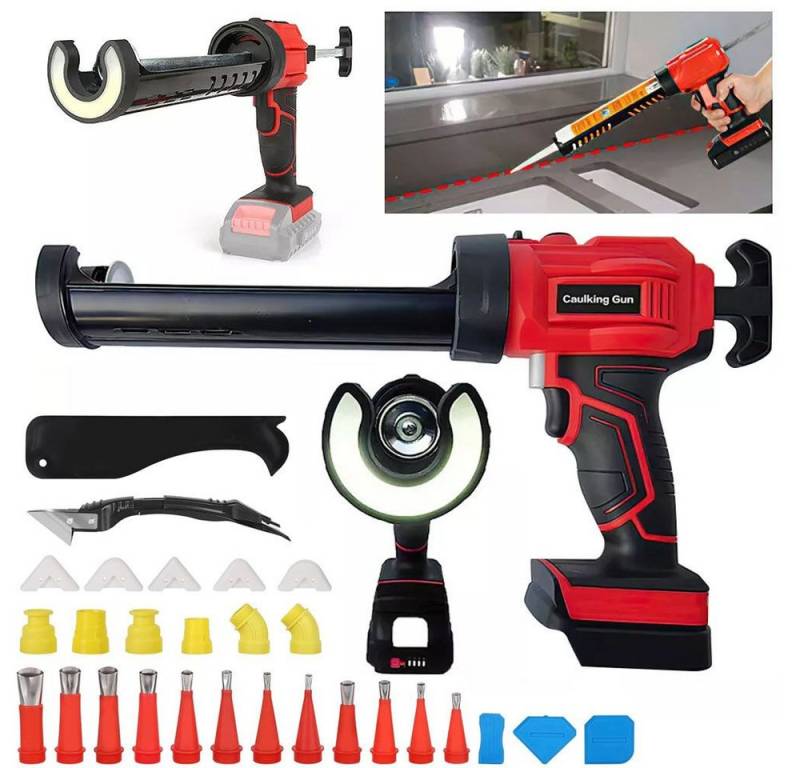 PRIISF Kartuschenpistole Silikonpistole Für Makita 18V Akku Elektrische Kartuschenpresse LED, 300 ml, Schnurlose Abdichtungspistole Glas Kitt Kleber Akku-Kartuschenpistole von PRIISF