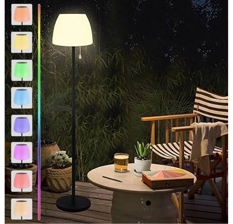 PRIISF LED Außen-Stehlampe Solar Stehleuchte LED Solarleuchte Außen Stehlampe Akku Gartenleuchte, Höhenverstellbar, Dimmbar Warmweiß RGB Wasserdicht IP65 Solarlampe, mit Lichtsensor Leselampe Bodenlampe Beistell Leuchte Lampe, Gartendeko für Außen Deko Design, Hof, Weg, Auffahrt, Terrasse, Pool von PRIISF