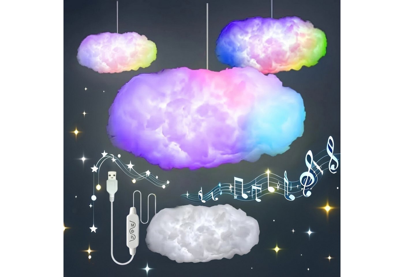 PRIISF LED Deckenleuchte 5W Deckenlampe Kinderzimmer Lampe Wolken LED RGB Pendelleuchte Dimmbar, Fernbedienung+APP-Steuerung, LED Deckenleuchte RGB Bluetooth Lautsprecher, Hängeleuchte Schlafzimmerlampe Baumwolle Thundercloud Licht, Kinderlampe für Mädchen Jungen Spielzimmer Babyzimmer PRIISF LED Deckenleuchte 5W Deckenlampe Kinderzimmer Lampe Wolken LED RGB Pendelleuchte Dimmbar, Fernbedienung+APP-Steuerung, LED Deckenleuchte RGB Bluetooth Lautsprecher, Hängeleuchte Schlafzimmerlampe Baumwolle Thundercloud Licht, Kinderlampe für Mädchen Jungen Spielzimmer Babyzimmer von PRIISF