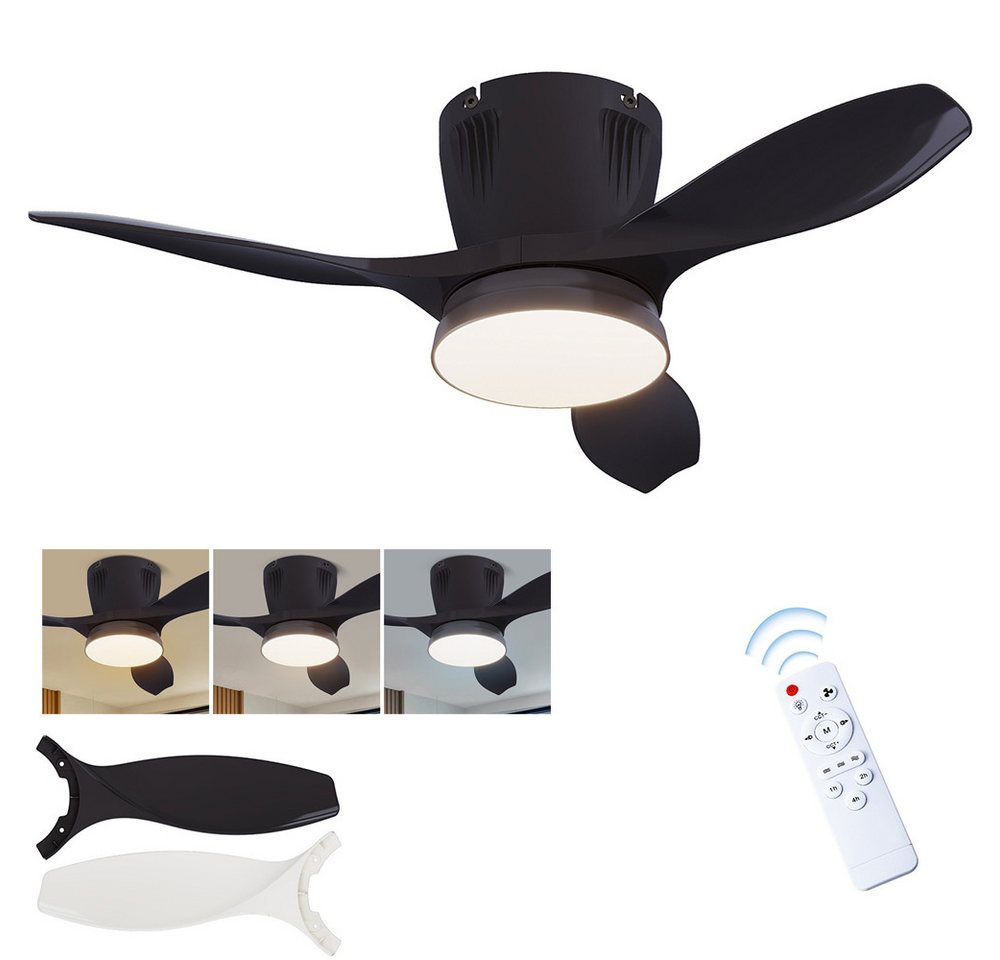 PRIISF LED Deckenleuchte Deckenleuchte Deckenventilator Leuchte Ventilator Lüfterlicht Leise, 42W, LED fest integriert, Warmweiß, Kaltes Weiß, 42W PRIISF LED Deckenleuchte Deckenleuchte Deckenventilator Leuchte Ventilator Lüfterlicht Leise, 42W, LED fest integriert, Warmweiß, Kaltes Weiß, 42W von PRIISF