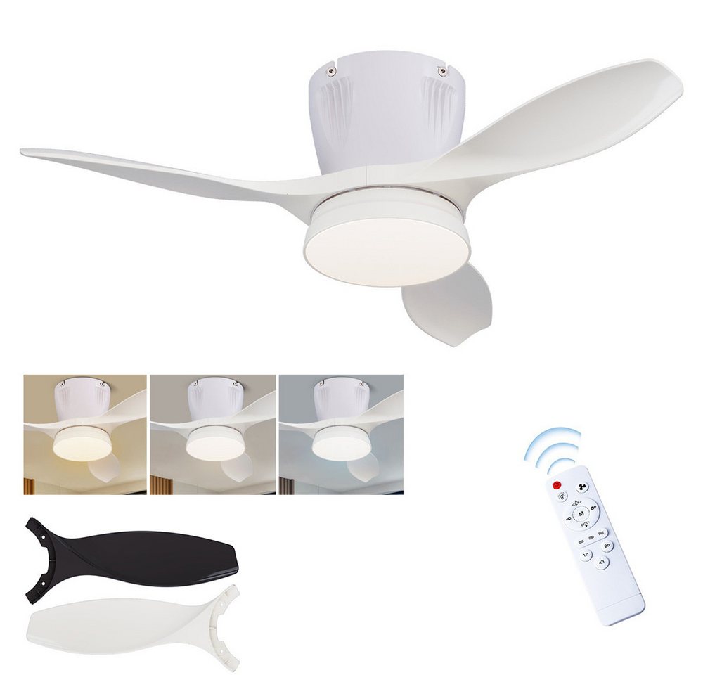 PRIISF LED Deckenleuchte Deckenleuchte Deckenventilator Leuchte Ventilator Lüfterlicht Leise, 42W, LED fest integriert, Warmweiß, Kaltes Weiß, 42W PRIISF LED Deckenleuchte Deckenleuchte Deckenventilator Leuchte Ventilator Lüfterlicht Leise, 42W, LED fest integriert, Warmweiß, Kaltes Weiß, 42W von PRIISF