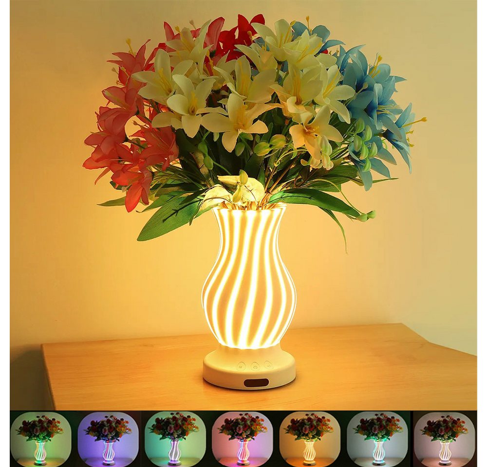PRIISF LED Dekolicht Vase LED Tischlampe Blumenvase Nachtlicht RGB Nachttischlampe Dimmbar, AKKU-Wiederaufladbares, Moderne Blumentopf Nachtlampe Beleuchtung Stimmungslicht, Beleuchtete Tischvase Tischleuchte Atmosphärenlicht, Vaselampe Nachtleuchte Tulpen Pflanzen Geschenk Vase PRIISF LED Dekolicht Vase LED Tischlampe Blumenvase Nachtlicht RGB Nachttischlampe Dimmbar, AKKU-Wiederaufladbares, Moderne Blumentopf Nachtlampe Beleuchtung Stimmungslicht, Beleuchtete Tischvase Tischleuchte Atmosphärenlicht, Vaselampe Nachtleuchte Tulpen Pflanzen Geschenk Vase von PRIISF