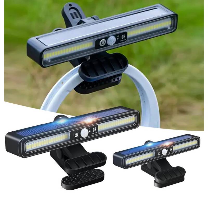 PRIISF LED Gartenleuchte Solarlampen Außen mit Bewegungsmelder 2 Stück Solar Clip Zaunleuchten, Kabellose, IP65 Wasserdichte 3 Leuchtmodi LED Solarleuchten, Outdoor Treppenlicht Solar Wandleuchte Aussen, für Aussen Garten LED Gartenlampen, Balkon, Wand, Terrasse beleuchtung von PRIISF