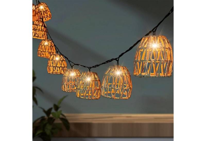 PRIISF LED-Lichterkette LED Lichterkette Weihnachten Beleuchtung Warmweiß Garden Party Deko, Lampion 15 LEDs Lanterne Xmas Lichterketten Terrasse Balkon Hochzeit von PRIISF