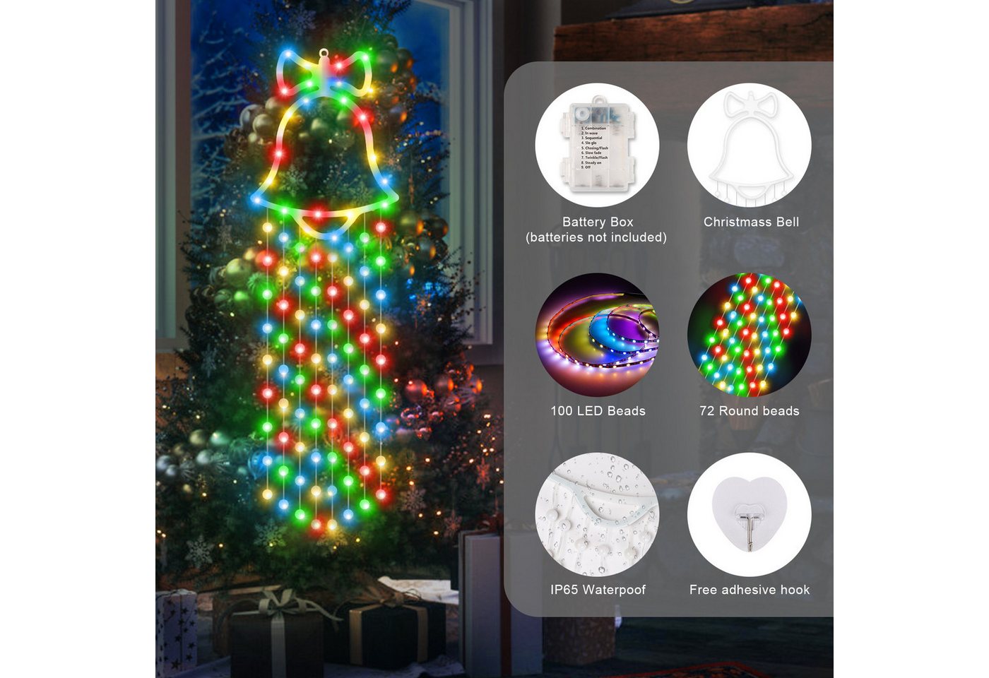PRIISF LED-Lichterkette LED Weihnachten Beleuchtung Deko Lichterkette Lichtervorhang Geschenk, LED Weihnachtsdeko Weihnachtsbaum Baummantel Gartenleuchte Fensterdeko PRIISF LED-Lichterkette LED Weihnachten Beleuchtung Deko Lichterkette Lichtervorhang Geschenk, LED Weihnachtsdeko Weihnachtsbaum Baummantel Gartenleuchte Fensterdeko von PRIISF