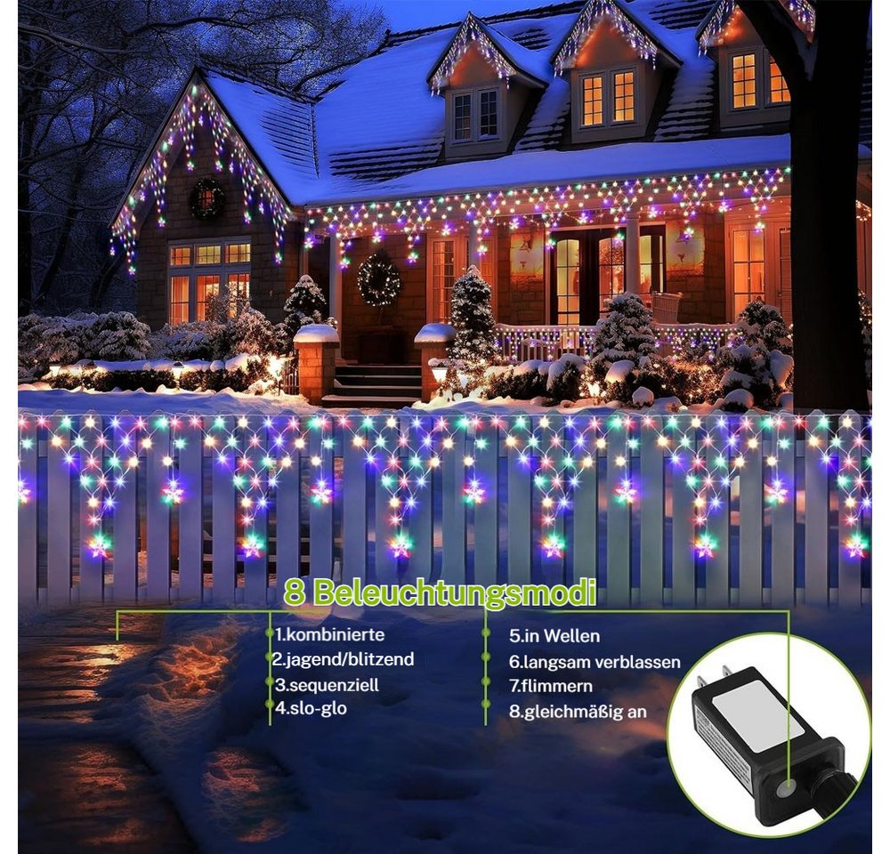 PRIISF LED-Lichterkette LED Weihnachten Beleuchtung Deko Lichterkette Lichtervorhang Geschenk, LED Weihnachtsdeko Weihnachtsbaum Baummantel Gartenleuchte Fensterdeko von PRIISF