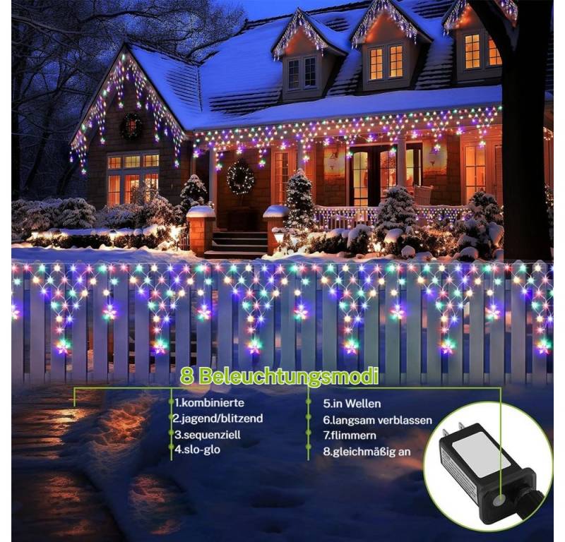 PRIISF LED-Lichterkette LED Weihnachten Beleuchtung Deko Lichterkette Lichtervorhang Geschenk, LED Weihnachtsdeko Weihnachtsbaum Baummantel Gartenleuchte Fensterdeko von PRIISF