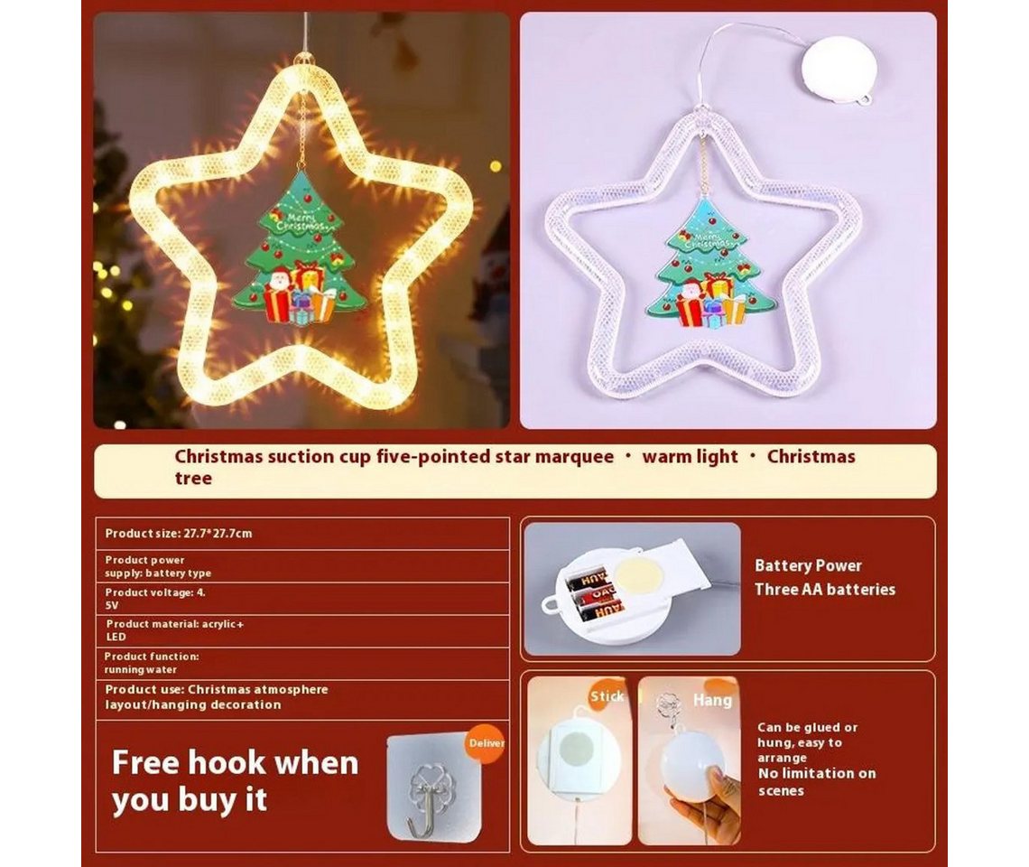 PRIISF LED-Lichterkette LED Weihnachten Beleuchtung Deko Lichterkette Lichtervorhang Geschenk, LED Weihnachtsdeko Weihnachtsbaum Baummantel Gartenleuchte Fensterdeko von PRIISF