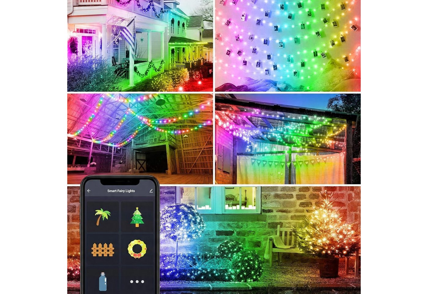 PRIISF LED-Lichterkette LED Weihnachten Beleuchtung Deko Lichterkette Lichtervorhang Geschenk, LED Weihnachtsdeko Weihnachtsbaum Baummantel Gartenleuchte Fensterdeko von PRIISF