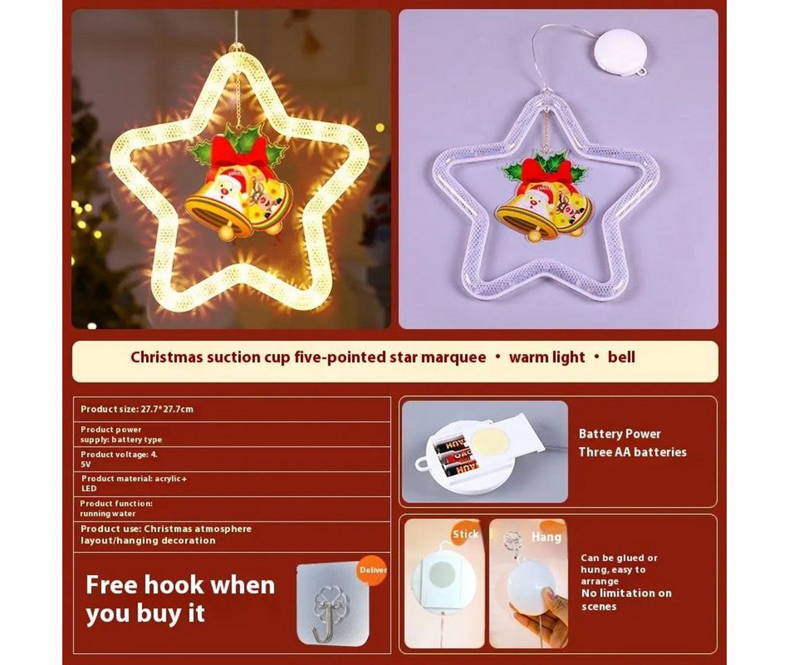 PRIISF LED-Lichterkette LED Weihnachten Beleuchtung Deko Lichterkette Lichtervorhang Geschenk, LED Weihnachtsdeko Weihnachtsbaum Baummantel Gartenleuchte Fensterdeko von PRIISF
