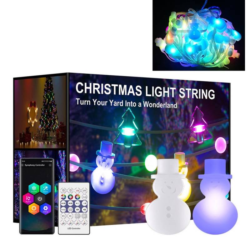 PRIISF LED-Lichterkette Weihnachtsdeko Schneemann Weihnachtsbaum Beleuchtung Weihnachten Licht, Lichterkette 132 LEDs IP65 wasserdicht Xmas Garten Innen Außen Deko von PRIISF