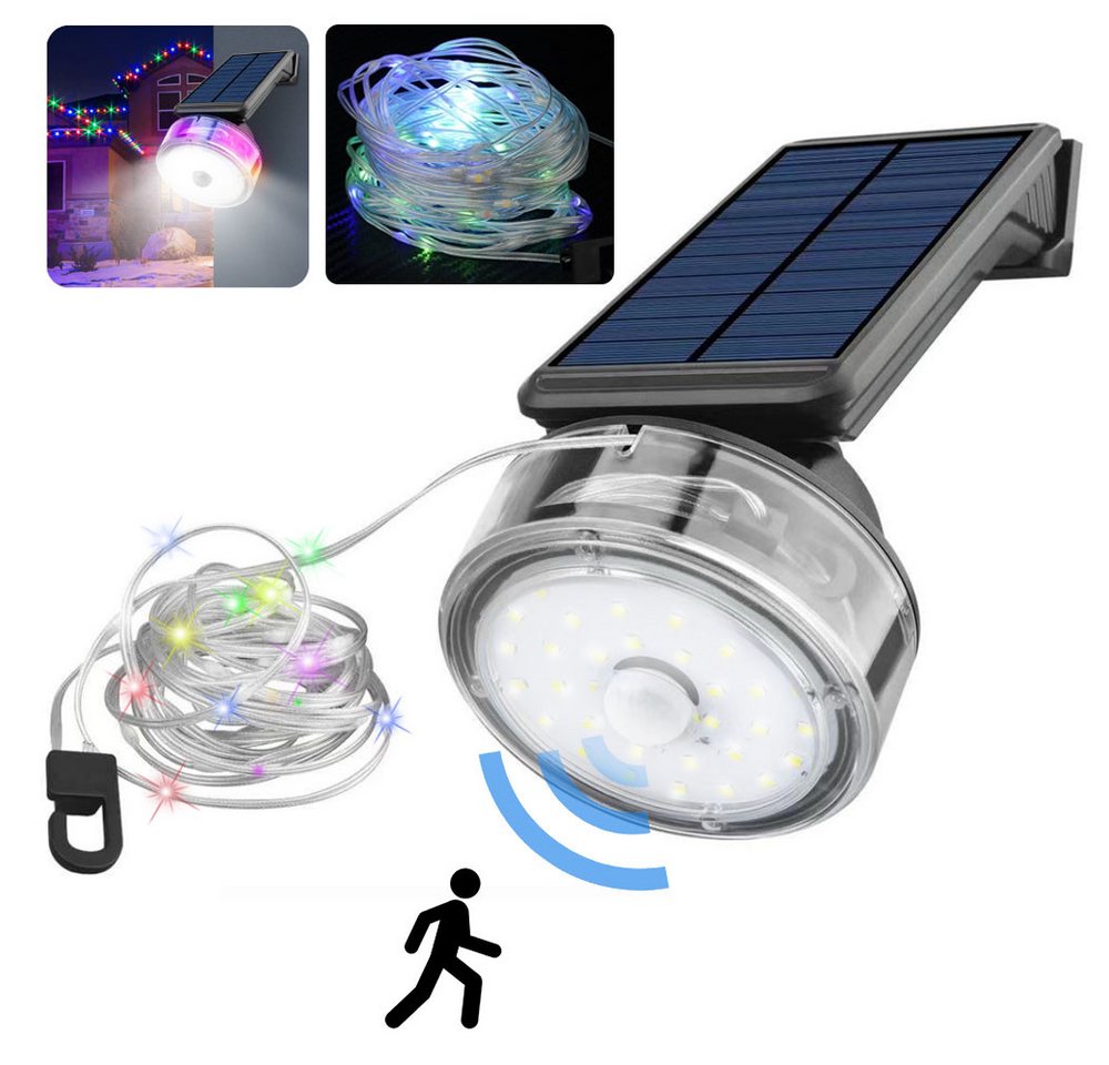 PRIISF LED-Lichterkette mit Bewegungsmelder Außenleuchte Scheinwerfer flackernde Lichtschlauch, RGB Lichterketten mit Flutlichter Solarstrahler Außen Gartenstrahler PRIISF LED-Lichterkette mit Bewegungsmelder Außenleuchte Scheinwerfer flackernde Lichtschlauch, RGB Lichterketten mit Flutlichter Solarstrahler Außen Gartenstrahler von PRIISF