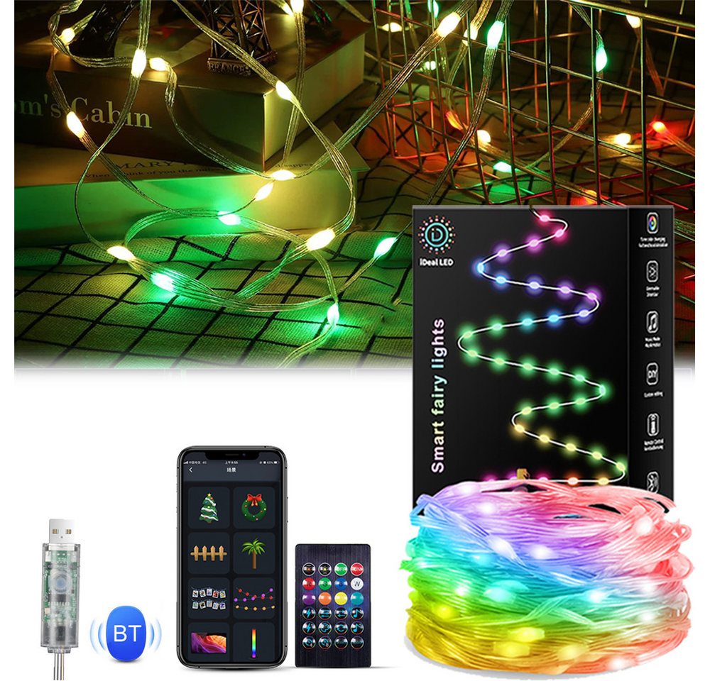 PRIISF LED-Lichterschlauch LED Lichterkette RGB Lichtschlauch Außen Innen Musik Party Beleuchtung, Dimmbar Bunte Lichterkette mit Bluetooth Smart APP & Fernbedienung PRIISF LED-Lichterschlauch LED Lichterkette RGB Lichtschlauch Außen Innen Musik Party Beleuchtung, Dimmbar Bunte Lichterkette mit Bluetooth Smart APP & Fernbedienung von PRIISF