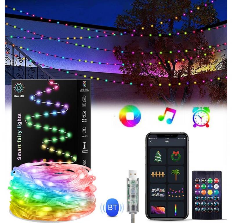 PRIISF LED-Lichterschlauch LED Lichterkette RGB Lichtschlauch Innen Außen Beleuchtung USB Stecker, Lichterketten Farbwechsel Smart APP Steuerung Timer Wasserdicht von PRIISF