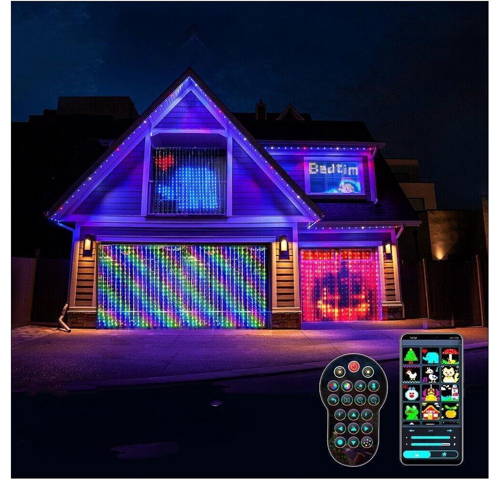 PRIISF LED-Lichtervorhang LED-Lichterkette RGBIC Smart Lichternetz Weihnachten Innen Dekoration PRIISF LED-Lichtervorhang LED-Lichterkette RGBIC Smart Lichternetz Weihnachten Innen Dekoration von PRIISF
