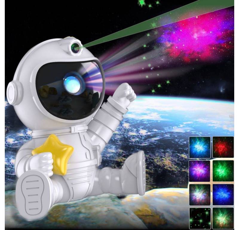 PRIISF LED Nachtlicht LED-Sternenhimmel Projektor Galaxy Astronauten Projektionslampe Nebula, LED fest integriert, Stern Starry 360° Drehen, Kinder Nachtlampe Sternenprojektor Geschenk von PRIISF