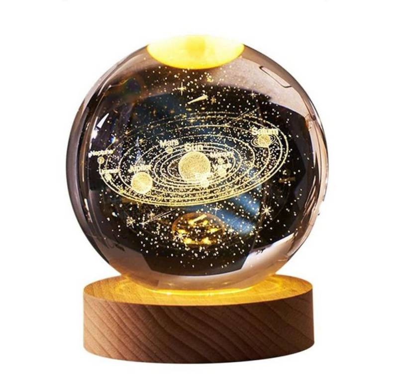 PRIISF LED Nachtlicht Sternenhimmel LED Kugeln Kristall Nachttischlampe Galaxy Starry Stern, Ø6cm, Warmweiß, 3D Mond Galaxie Globus, für Schlafzimmer Baby Kinder Erwachsene Zimmer Weihnachten Geschenke von PRIISF