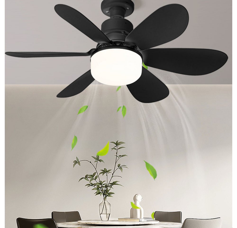 PRIISF LED Pendelleuchte Deckenventilator mit Beleuchtung LED Dimmbar Lüfterlicht Deckenlampe, Nachtlichtmodus, Moderne Leiser Timer Ventilatorlampen Kronleuchter, LED Ventilator Deckenleuchte Schlafraum Lampe mit Fernbedienung, Schlafzimmerlampe, Wohnzimmerlampe, Deckenlampe mit Ventilator von PRIISF