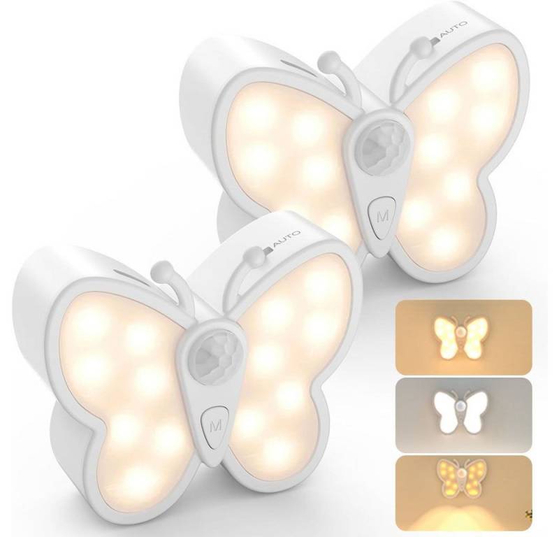 PRIISF LED Schreibtischlampe Bewegungsmelder Nachtlicht LED Treppenlicht Dimmbar Wandleuchte AKKU, Aufladbar, USB Magnetisch Nachtlampe Orientierungslicht, Stufenlicht LED Unterbauleuchte Schranklampe, Batterie Wandlampe Flurlampe für Kinderzimmer, Schlafzimmer, Garderobe von PRIISF