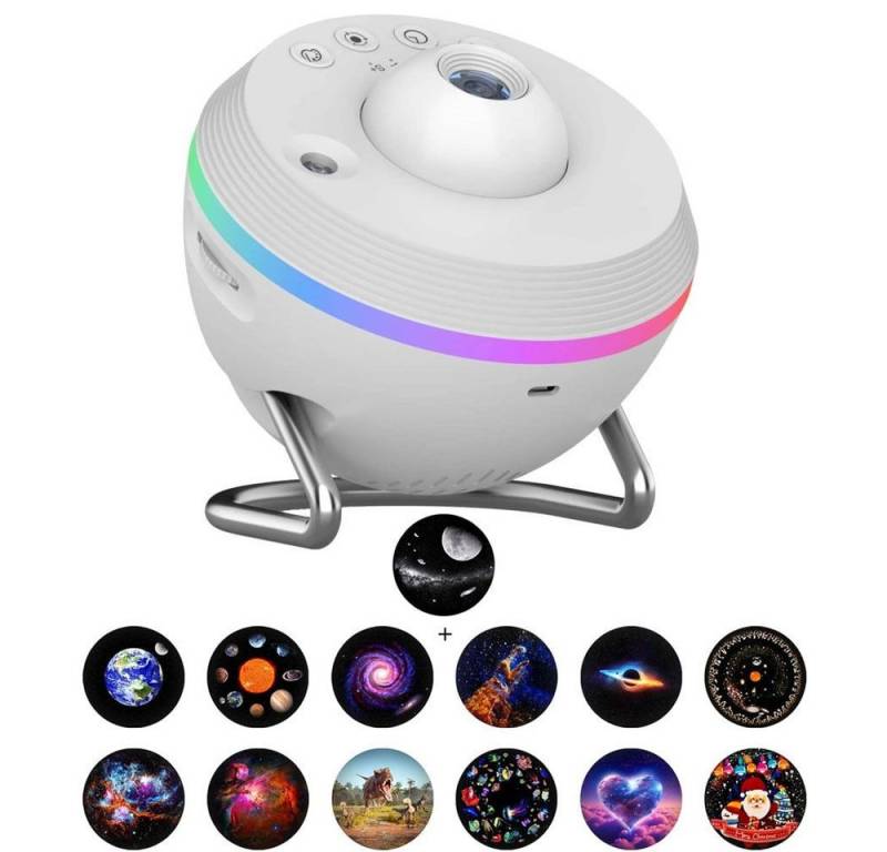 PRIISF LED-Sternenhimmel LED Nachtlicht Mond Erde Planet Weltraum Atmosphäre Projektionslampe, Weiß, mit 13 Blatt Film, Nebula, Starry, Stern, Galaxie Projektor Weihnachten Geschenke für Kinder/Schlafzimmer/Party PRIISF LED-Sternenhimmel LED Nachtlicht Mond Erde Planet Weltraum Atmosphäre Projektionslampe, Weiß, mit 13 Blatt Film, Nebula, Starry, Stern, Galaxie Projektor Weihnachten Geschenke für Kinder/Schlafzimmer/Party von PRIISF