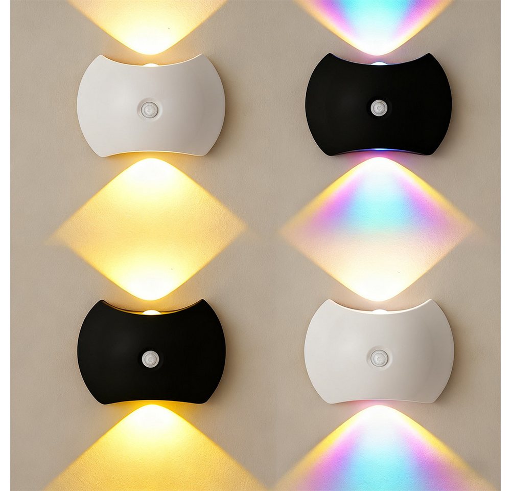 PRIISF LED Wandleuchte Akku Wandleuchte Up Down Flur Strahler Nachtlicht mit Bewegungsmelder, USB-Aufladbare, Wandbeleuchtung Magnetisch Kabellose Nachtlampe Treppenlicht, RGB, Sonnenuntergangs Lichteffekt, 3000K Warmweiß, 4500K Neutralweiß, 6500K Tageslichtweiß, Wandleuchte für Innen Schlafzimmer Wohnzimmer Treppenhaus PRIISF LED Wandleuchte Akku Wandleuchte Up Down Flur Strahler Nachtlicht mit Bewegungsmelder, USB-Aufladbare, Wandbeleuchtung Magnetisch Kabellose Nachtlampe Treppenlicht, RGB, Sonnenuntergangs Lichteffekt, 3000K Warmweiß, 4500K Neutralweiß, 6500K Tageslichtweiß, Wandleuchte für Innen Schlafzimmer Wohnzimmer Treppenhaus von PRIISF